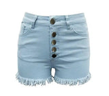 Women's Denim Shorts Buttons Decorative Denim Shorts-12