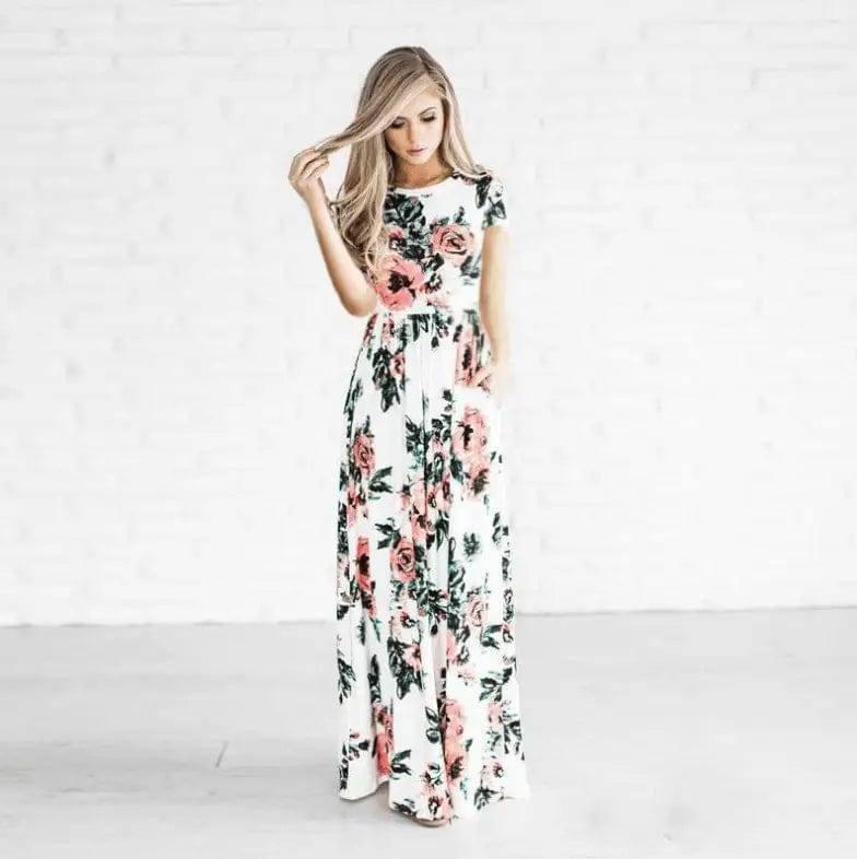 LOVEMI - Lovemi - Women's Flower Printing Maxi Dress