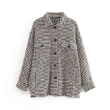 LOVEMI - Lovemi - Women's loose twill tweed Chiffon tweed coat