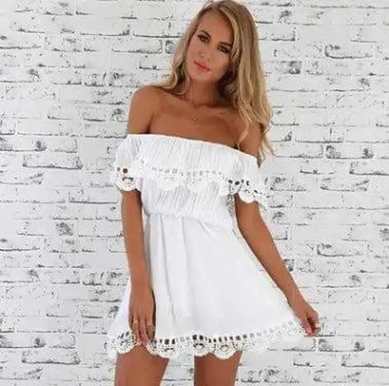 LOVEMI - Lovemi - Women's Off Shoulder Lace Dress