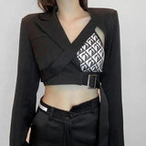 Women's Asymmetrical Cropped Blazer-1