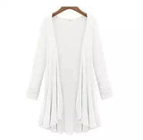 Womens Pleated Long Sleeve Tunic Top-white-2