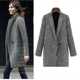 Lovemi -  Woolen Slim Long Sleeve Coat Jackets LOVEMI   