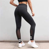 LOVEMI - Lovemi - Yoga pants, women's striped mesh stitching