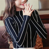 LOVEMI Ltop Black / One size Lovemi -  Striped slim sweater