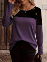 LOVEMI  Ltop Black Purple / S Lovemi -  Autumn And Winter Women's Color Matching T-shirt
