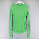 LOVEMI Ltop Green / One size Lovemi -  Sexy See-through Thin Solid Color Long-sleeved T-shirt