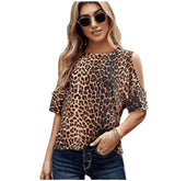 LOVEMI Ltop leopard / M Lovemi -  Lightly Cooked Cutout Strapless Leopard Print Sleeve Top