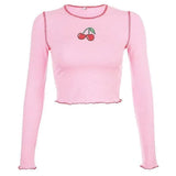 LOVEMI Ltop Lovemi -  Women's Cherry Cute Fungus Long Sleeve T-Shirt