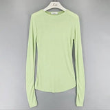 LOVEMI Ltop Mint color / One size Lovemi -  Sexy See-through Thin Solid Color Long-sleeved T-shirt