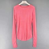 LOVEMI Ltop Pink / One size Lovemi -  Sexy See-through Thin Solid Color Long-sleeved T-shirt