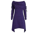 LOVEMI Ltop Purple / S Lovemi -  Slim-fit Pleated Sexy One-neck Bottoming Shirt