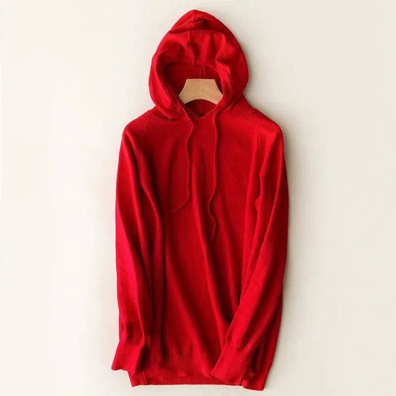 LOVEMI  Ltop Red / L Lovemi -  Spring and autumn hooded sweater women pullover