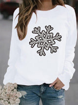LOVEMI  Ltop White / S Lovemi -  Christmas Creative Letters Printed Crew Neck Sweatshirt