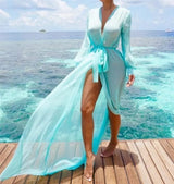LOVEMI Maxi Dresses Blue / S / Q1 pc Lovemi -  Long sleeve chiffon sunscreen cardigan