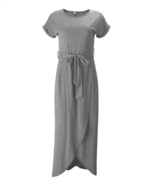 LOVEMI  Maxi Dresses Gray / 2XL Lovemi -  new color, short sleeves, flat sleeves, irregular