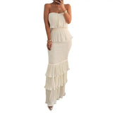 LOVEMI  Maxi Dresses Lovemi -  Women's Fashion Temperament Smocked To Play Pleated Ruffle Long Skirt