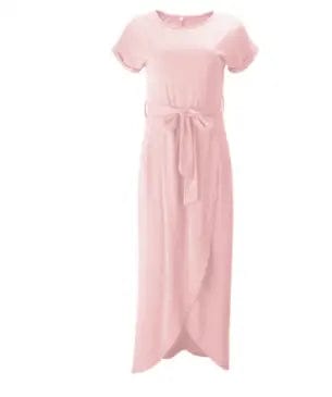 LOVEMI  Maxi Dresses Pink / 2XL Lovemi -  new color, short sleeves, flat sleeves, irregular