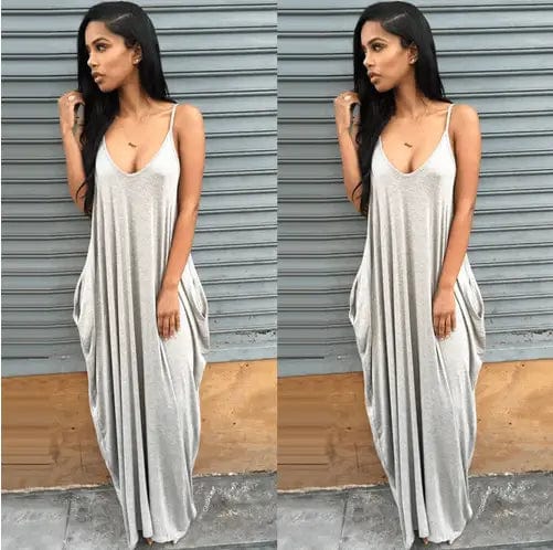 LOVEMI  Maxi Dresses Silver / S Lovemi -  Women Summer Dress 2019 Casual Long Dresses Plus Size