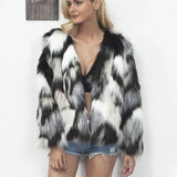 Melange faux fur coat-1