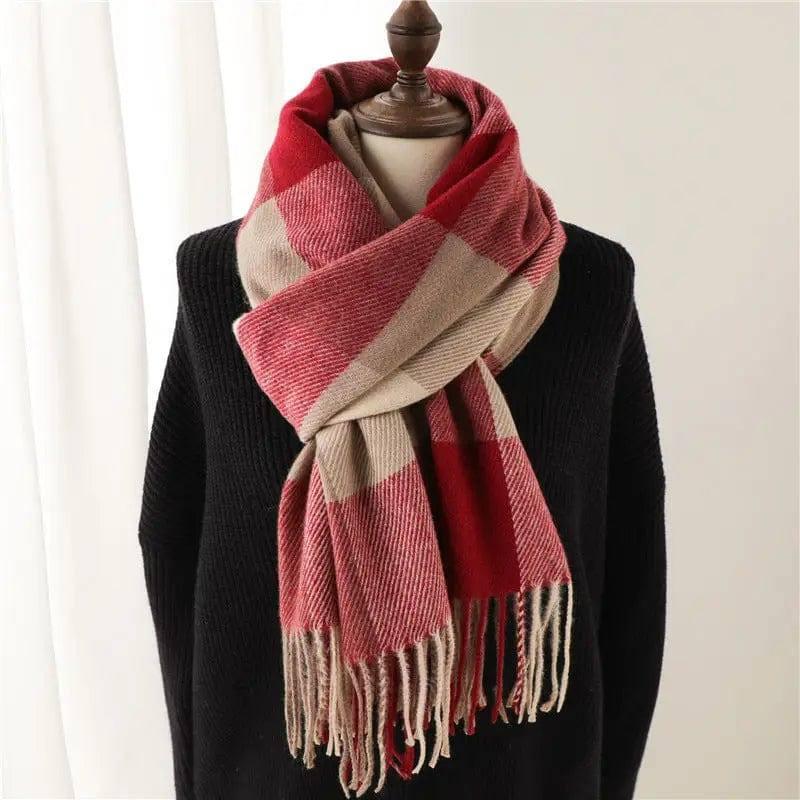 Men's And Women's Thickened Warm Plaid Scarves-WT724-1