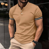 Men's Sports Button Pocket Short Sleeved-Khaki-6