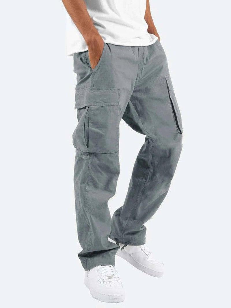 Stylish Fatigue Cargo Pants for Men-Grey-4