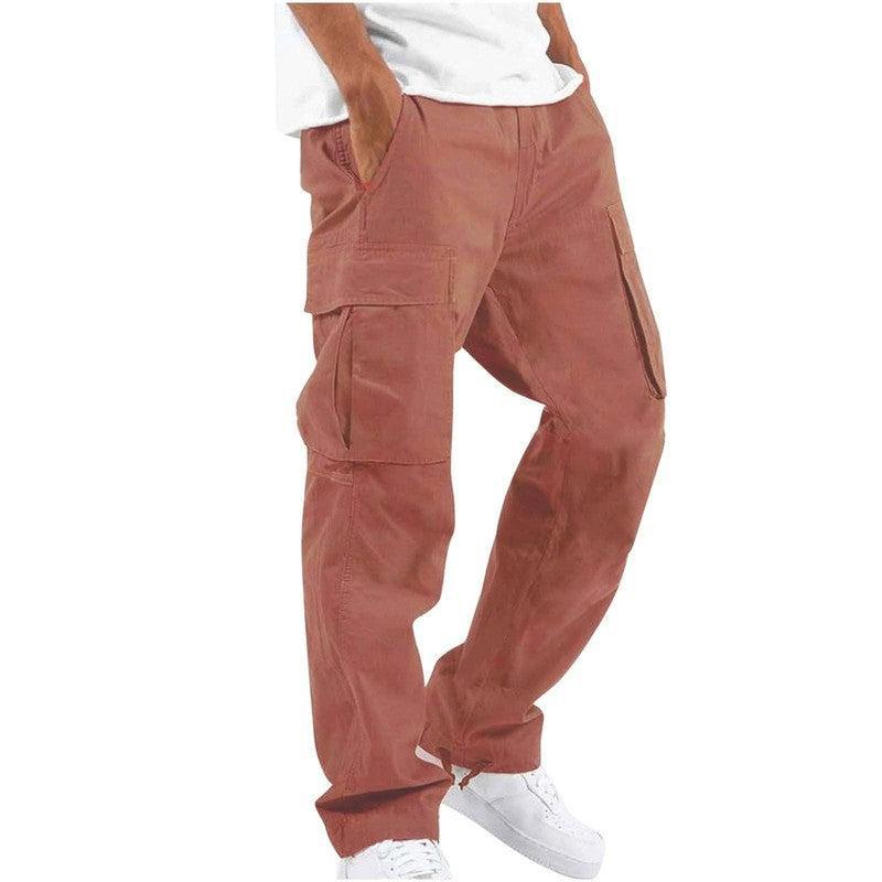 Stylish Fatigue Cargo Pants for Men-Watermelon Red-8