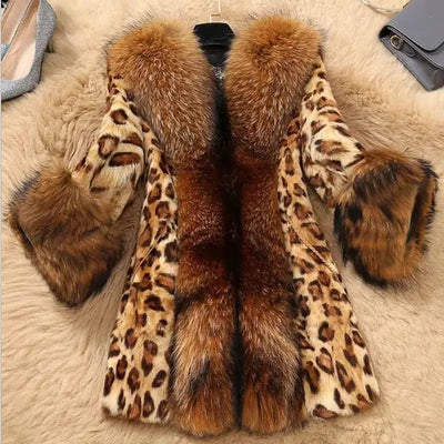 Mid Length Leopard Print Coat In Autumn And Winter For Women-2