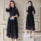 LOVEMI Midi Dresses Black / S Lovemi -  Pure color dress with 100 sets of body-building