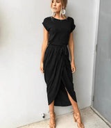 LOVEMI  Midi Dresses Black / XS Lovemi -  summer crossover new solid color anti-sleeve flat jumpsuit