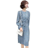 LOVEMI Midi Dresses Blue / 2XL Lovemi -  Solid color long long sleeve pullover dress