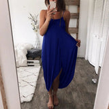 LOVEMI  Midi Dresses Blue / S Lovemi -  Ladies Casual Solid Color Fashion Dress Sling Skirt