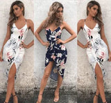 LOVEMI  Midi Dresses Lovemi -  Printing Skinny Slip Dress