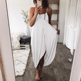 LOVEMI  Midi Dresses White / S Lovemi -  Ladies Casual Solid Color Fashion Dress Sling Skirt