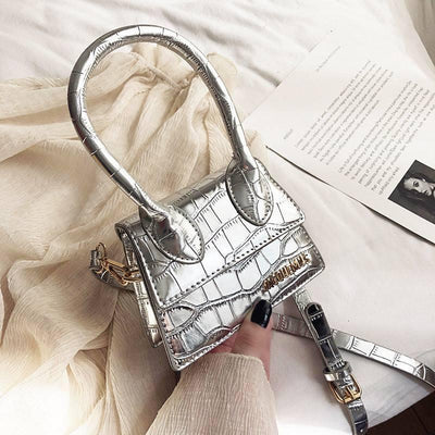 Mini Bags Korean Fashion Fashion One-shoulder Portable-Silver-4