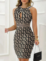LOVEMI  Mini Dresses Black / S Lovemi -  New European And American Women's New Printed Halter Dress