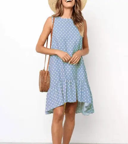 LOVEMI  Mini Dresses Blue / S Lovemi -  Ruffled sleeveless strapless skirt