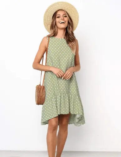 LOVEMI  Mini Dresses Green / S Lovemi -  Ruffled sleeveless strapless skirt