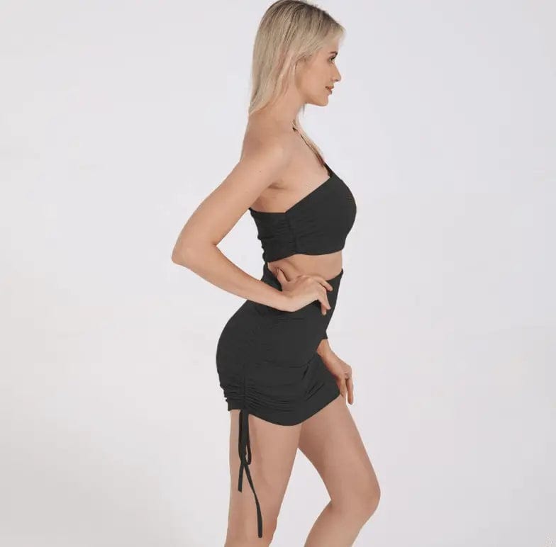 LOVEMI  Mini Dresses Lovemi -  Sexy One Shoulder Cutout Long Sleeve Hip Dress