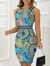 LOVEMI  Mini Dresses LZS36910B / S Lovemi -  New European And American Women's New Printed Halter Dress