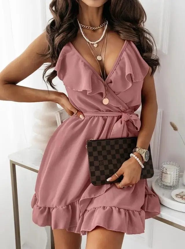 LOVEMI  Mini Dresses Pink / S Lovemi -  Sexy Fashion Suspender Dress