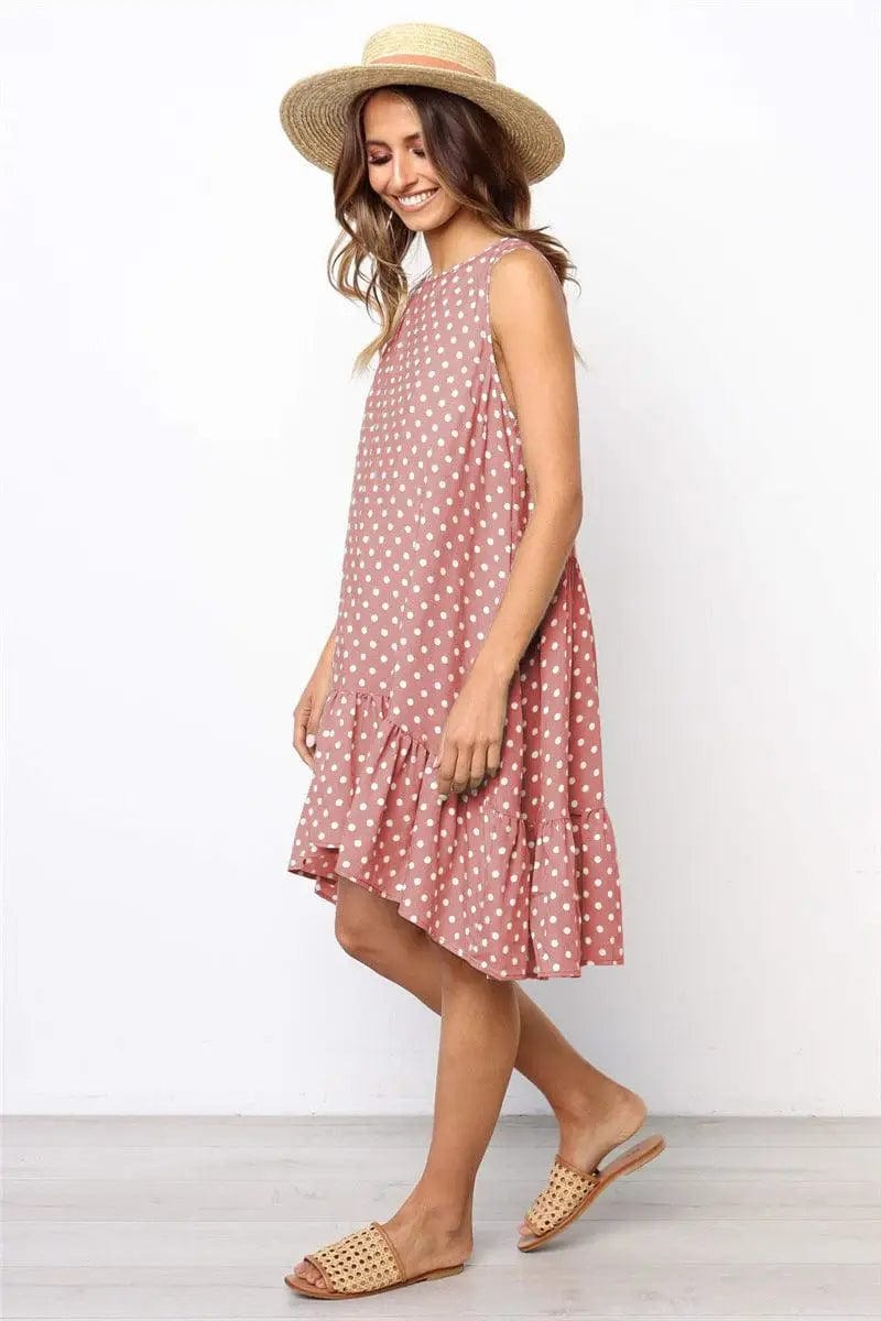 LOVEMI  Mini Dresses PinkA / 2XL Lovemi -  Ruffled sleeveless strapless skirt