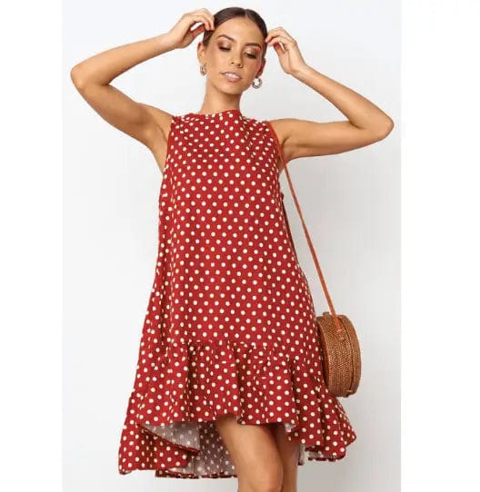 LOVEMI  Mini Dresses Red / L Lovemi -  Ruffled sleeveless strapless skirt