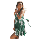 LOVEMI  Mini Dresses S Lovemi -  Sexy V-neck Halter Print Sleeveless Beach Dress