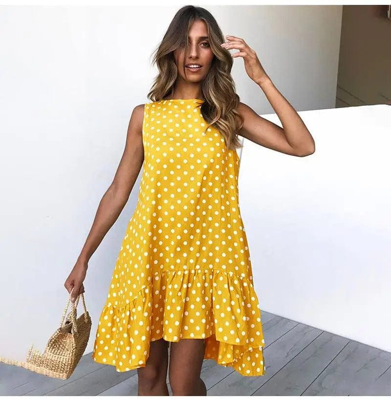 LOVEMI  Mini Dresses Yellow2 / L Lovemi -  Ruffled sleeveless strapless skirt