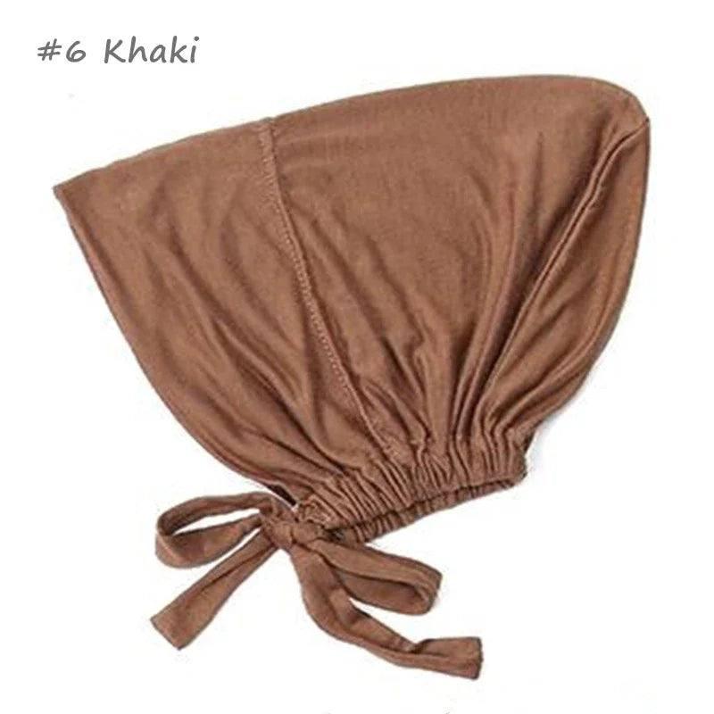 New Soft Modal Muslim Turban Hat Inner Hijab Caps Islamic-khaki-13