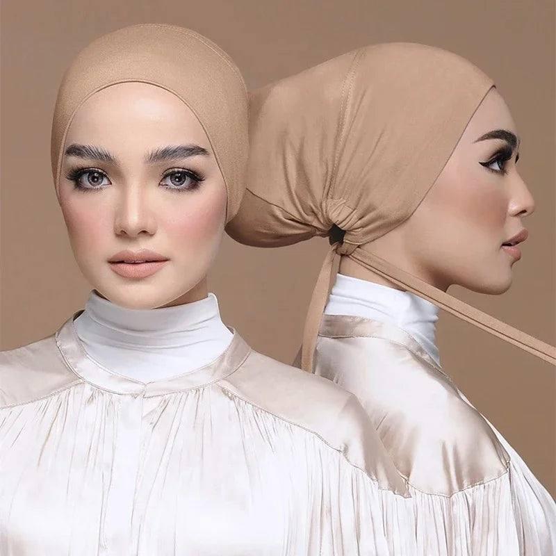 New Soft Modal Muslim Turban Hat Inner Hijab Caps Islamic-2