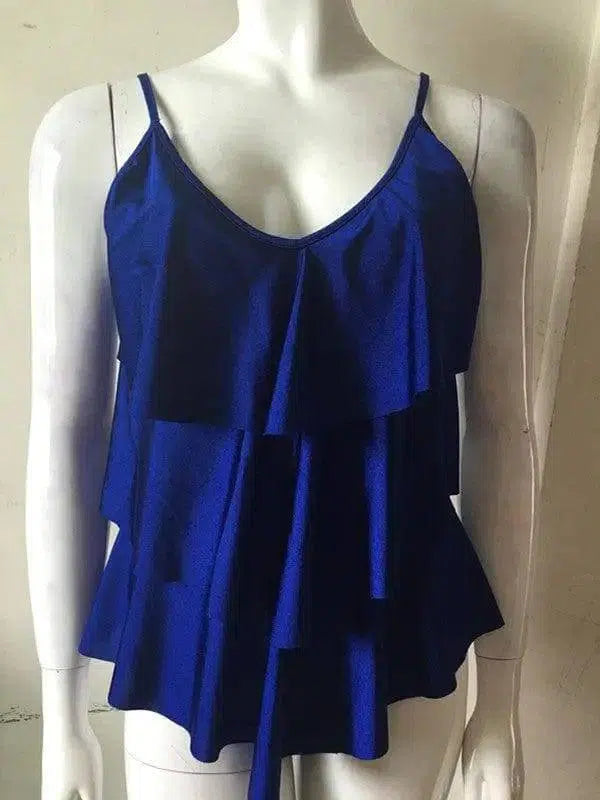 new suit Color Explosion size Siamese swimsuit Swimwear-Blue-2