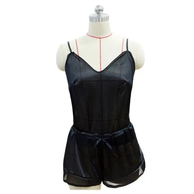 LOVEMI  Nightgown Black / S Lovemi -  Sexy-Lingerie Women Sleepwear Lace Silk Babydoll Up Nightwea